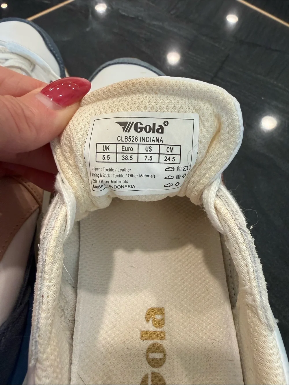 Gola White Sneakers with Pink, Blue and Burgundy Accents - Picture 9 of 9